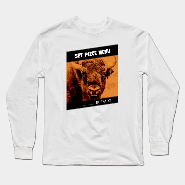 SPM Buffalo Bison Orange Long Sleeve T-Shirt by Set Piece Menu Podcast